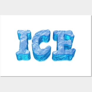 Ice - Frozen cold cube words Posters and Art